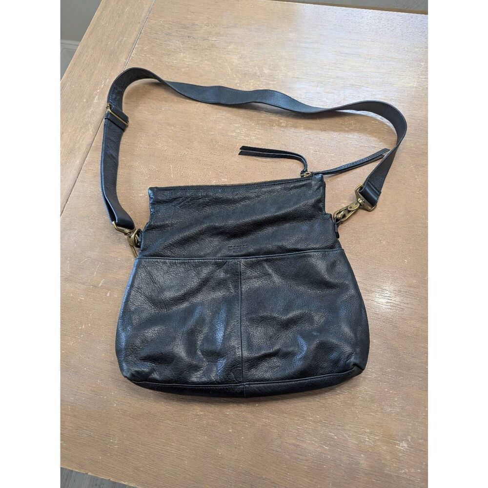 margot Black Leather Crossbody Bag
